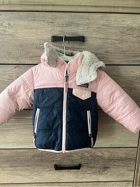 Patagonia Pink and Navy Kids Puffer Jacket